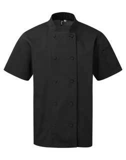 Premier Coolchecker® koksjas met korte mouwen in Black, voorkant