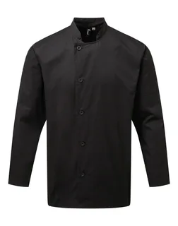 Premier ‘Essential’ long-sleeved chef’s jacket. in Black, voorkant