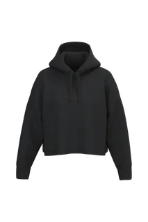Proact Ladies' crop hooded sweatshirt in Black, voorkant