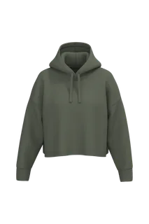 Proact Ladies' crop hooded sweatshirt in Sporty Khaki, voorkant