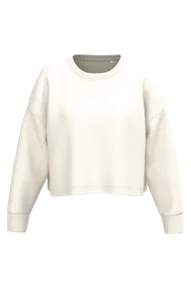 Proact Ladies' crew neck crop sweatshirt in Coconut Milk, voorkant