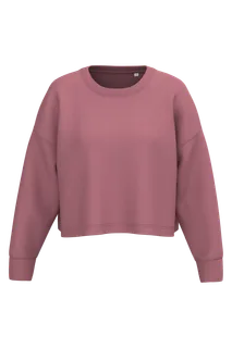 Proact Ladies' crew neck crop sweatshirt in Antique Rose, voorkant