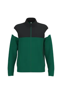 Proact Adult zipped tracksuit jacket in Dark Green / Black, voorkant