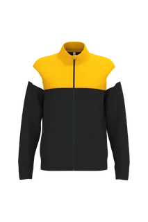 Proact Adult zipped tracksuit jacket in Black / Sporty Yellow, voorkant
