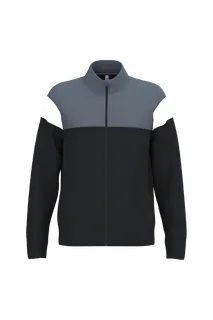 Proact Adult zipped tracksuit jacket in Black / sporty grey, voorkant