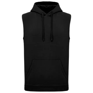 Proact Unisex mouwloze hoodie in Black, voorkant