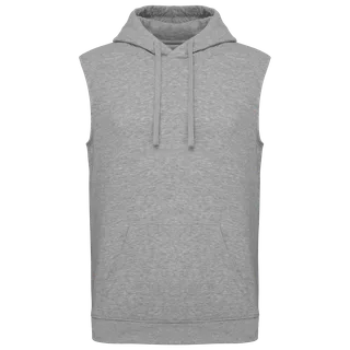 Proact Unisex mouwloze hoodie in Oxford Grey, voorkant