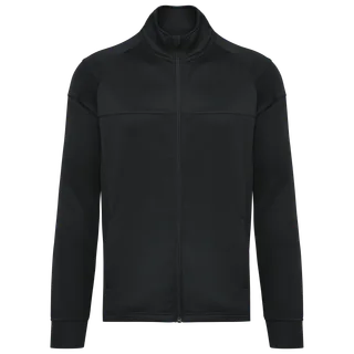 Proact Recycled adult premium zipped tracksuit jacket in Black, voorkant