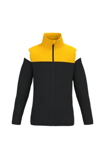 Proact Kinder trainingsjasje met rits in Black / Sporty Yellow, voorkant