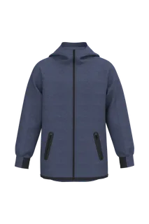 Proact Kids' performance hooded jacket in French Navy Heather, voorkant