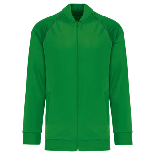 Proact Unisex trainingsjasje met rits en biesje in Green, voorkant
