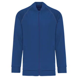 Proact Unisex trainingsjasje met rits en biesje in Dark Royal Blue, voorkant
