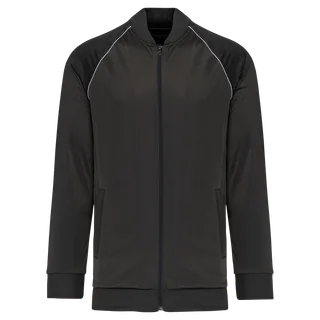 Proact Unisex trainingsjasje met rits en biesje in Dark Grey, voorkant