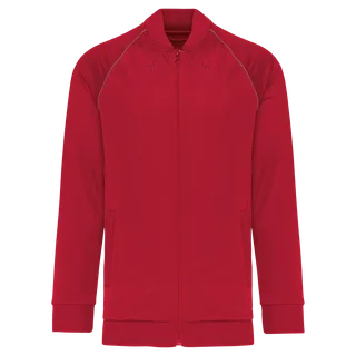 Proact Unisex trainingsjasje met rits en biesje in Sporty Red, voorkant