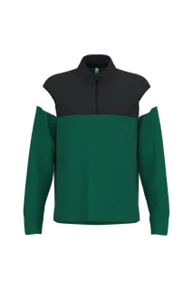 Proact Adult zipped neck training top in Dark Green / Black, voorkant