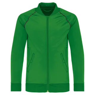 Proact Kids zipped tracksuit top with piping in Green, voorkant