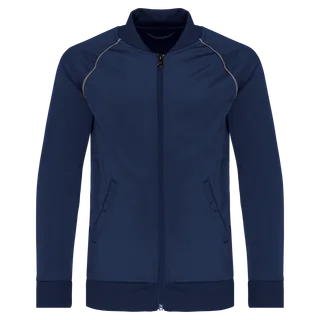 Proact Kids zipped tracksuit top with piping in Sporty Navy, voorkant