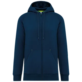 Proact Unisex zipped fleece hoodie in Sporty Navy, voorkant