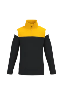 Proact Trainingssweater 1/4 rits kind in Black / Sporty Yellow, voorkant