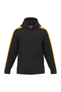 Teamwear hoodie voor kinderen in Black / Sporty Yellow, voorkant