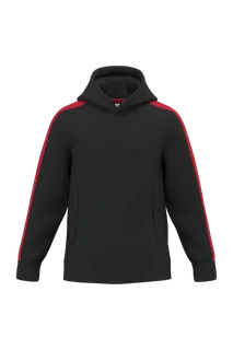 Teamwear hoodie voor kinderen in Black / Sporty Red, voorkant
