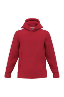 Teamwear hoodie voor kinderen in Sporty Red / White, voorkant