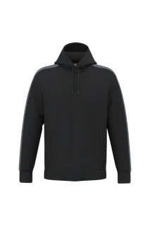 Uniseks teamwear hoodie in Black / sporty grey, voorkant