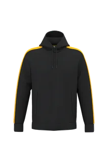 Uniseks teamwear hoodie in Black / Sporty Yellow, voorkant