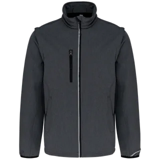Proact Softshell met afritsbare mouwen in Marl Dark Grey, voorkant