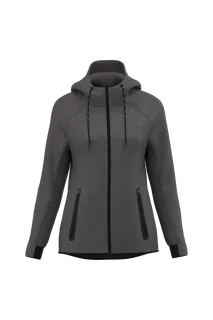 Proact Women's hooded performance jacket in Deep Grey Heather, voorkant