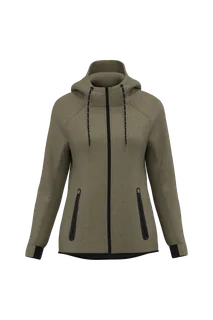 Proact Women's hooded performance jacket in Light Khaki Heather, voorkant