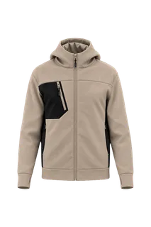 Proact Unisex full zip sports sweatshirt in Sand / Black, voorkant