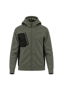 Proact Unisex full zip sports sweatshirt in Sporty Khaki / Black, voorkant