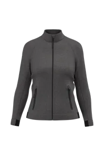 Proact Damesjasje met opstaande kraag in Deep Grey Heather, voorkant