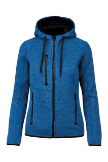 Proact Ladies’ heather hooded jacket in Light royal blue melange, voorkant