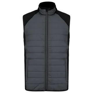 Proact Dual-fabric sleeveless sports jacket in sporty grey / Black, voorkant