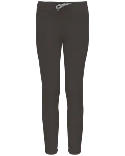 Proact Kids' lightweight cotton tracksuit bottoms in Dark Grey, voorkant