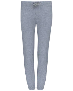Proact Kids' lightweight cotton tracksuit bottoms in Oxford Grey, voorkant
