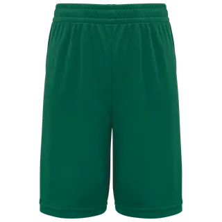 Proact Basketbalshort voor kinderen in Dark Green, voorkant