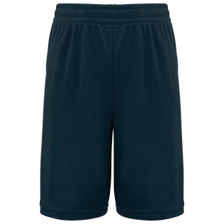 Proact Basketbalshort voor kinderen in Navy, voorkant