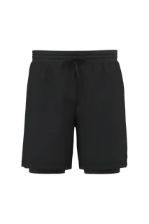 Proact Men's 2-in-1 shorts with integrated inner shorts in Black, voorkant