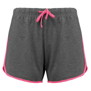 Proact Dames sportshort in Grey Heather / Fluo Pink, voorkant