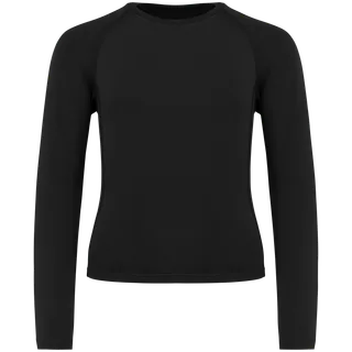 Proact Kids' long-sleeved base layer sports T-shirt in Black, voorkant