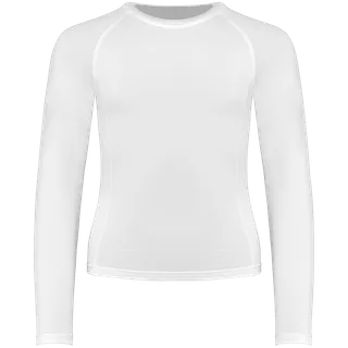 Proact Kids' long-sleeved base layer sports T-shirt in White, voorkant