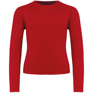 Proact Kids' long-sleeved base layer sports T-shirt in Sporty Red, voorkant