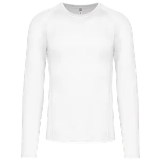 Proact Adults' long-sleeved base layer sports T-shirt in White, voorkant