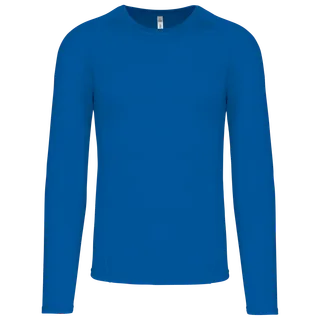 Proact Adults' long-sleeved base layer sports T-shirt in Sporty Royal Blue, voorkant