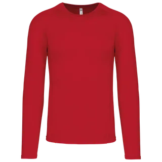Proact Adults' long-sleeved base layer sports T-shirt in Sporty Red, voorkant