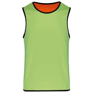 Proact Reversible rugby bib in Lime / Spicy Orange, voorkant
