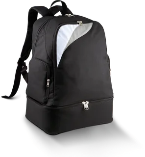 Proact Multi-sports backpack with rigid bottom - 39L in Black / White / Light Grey, voorkant